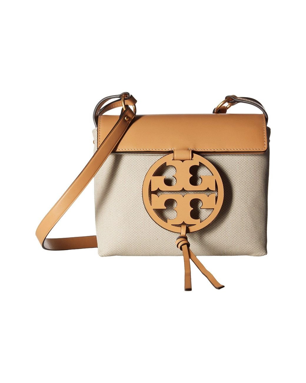 Tory Burch Miller Crossbody Canvas natural vachetta Handbags