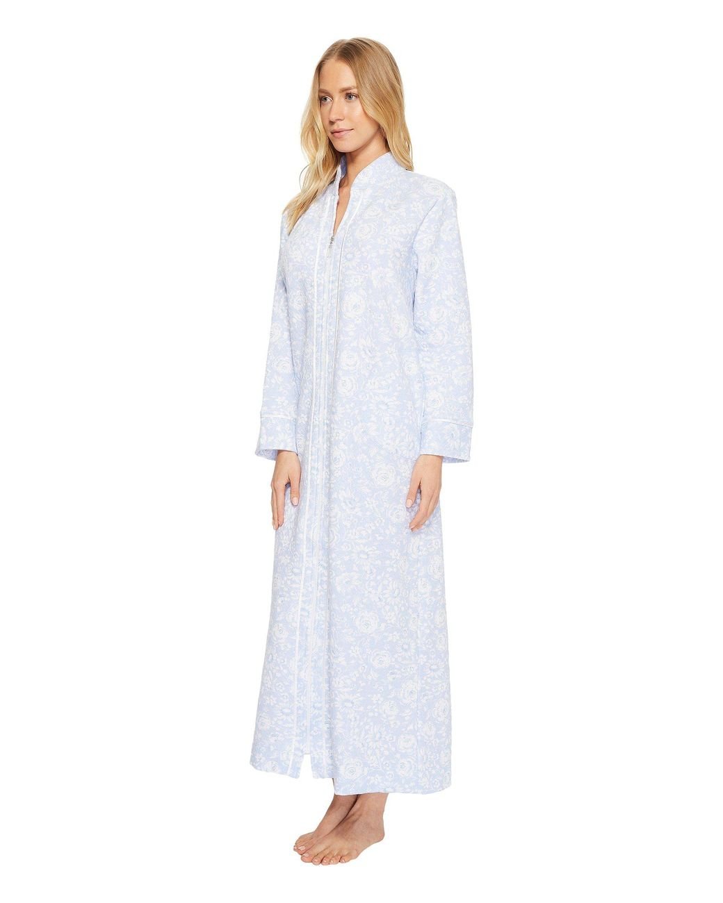 Carole Hochman Quilted Zip Robe in Blue | Lyst