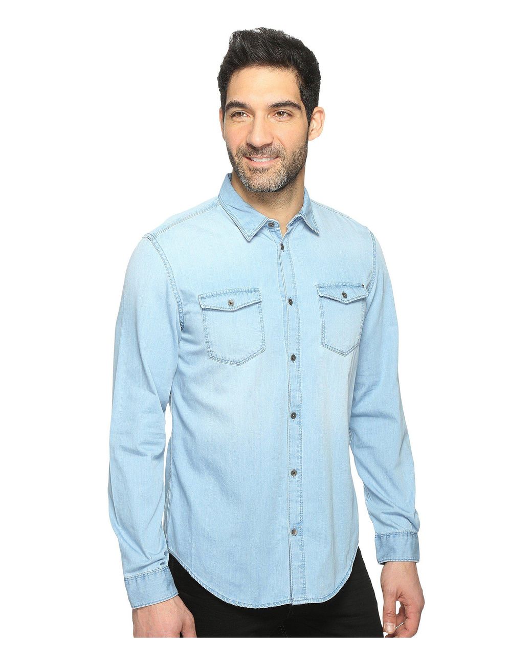| Clothing Blue Calvin Klein Lyst Denim Shirt Indigo) Men for in Men\'s (worn