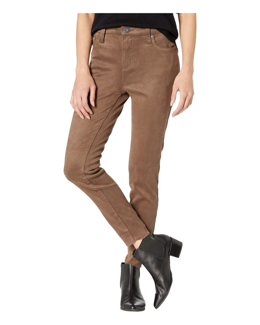 Kut From The Kloth Donna High-rise In Faux Suede in Brown - Lyst