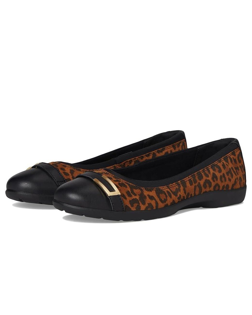 Clarks leopard flats best sale