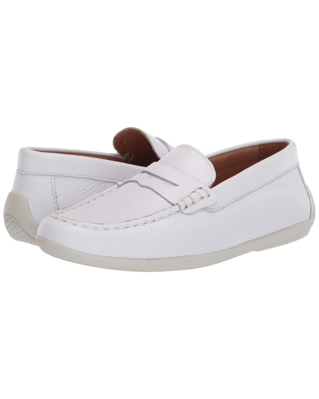 Driver Club USA Unisexchild Kids Boys/girls Leather Driving Loafer With Penny Detail in White