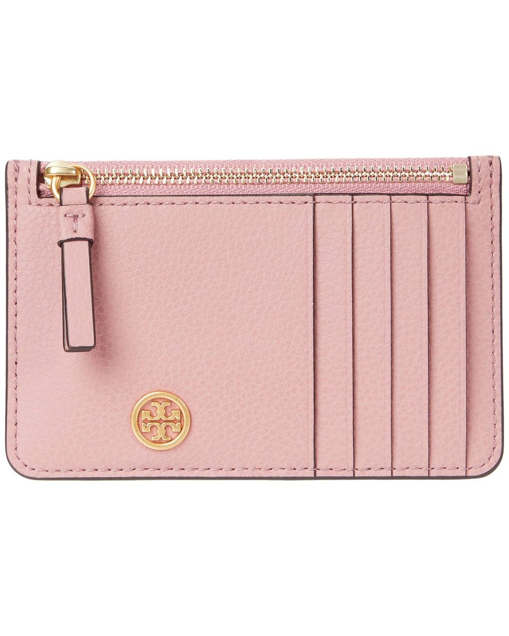 Tory Burch Walker Top Zip Card Case in Pink | Lyst