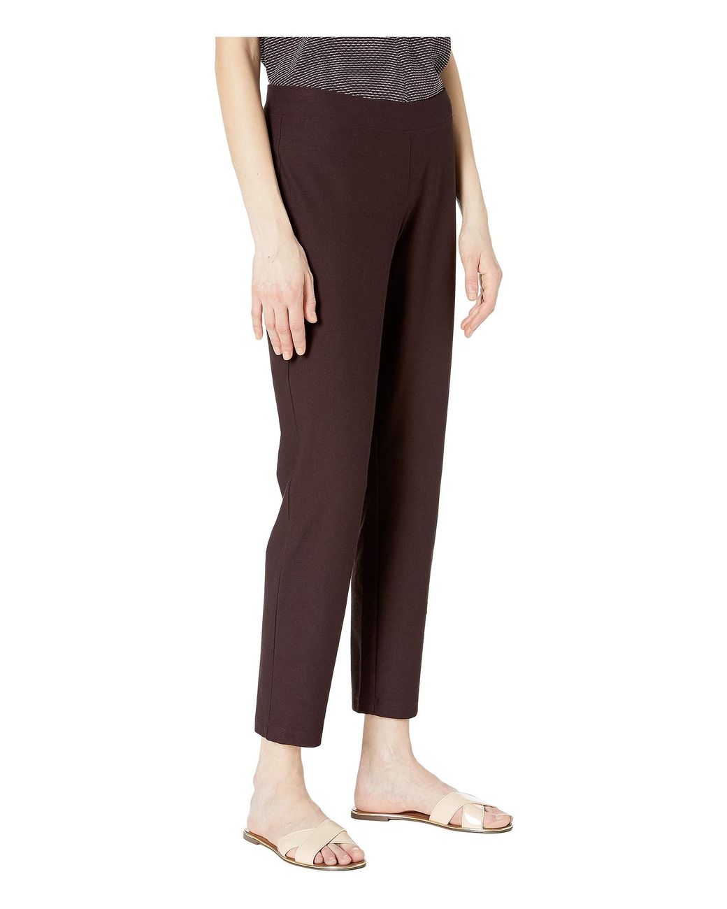 Synthetic Slim Ankle Pants (cassis 
