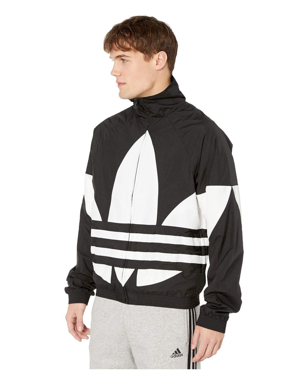 adidas Originals Big Trefoil Track Top in Black for Men | Lyst