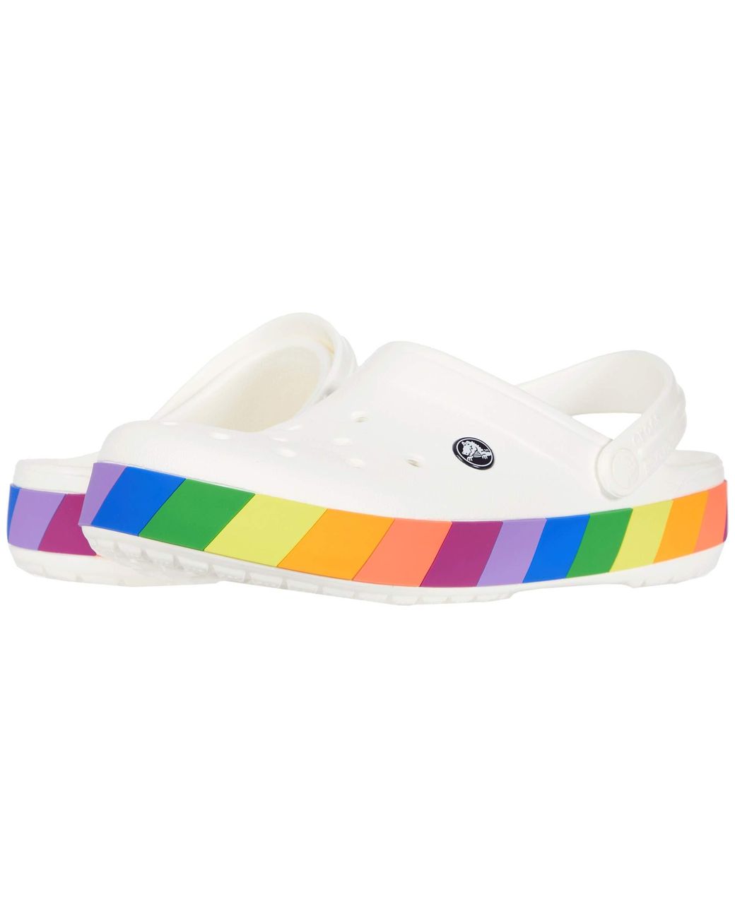 crocs rainbow block slide