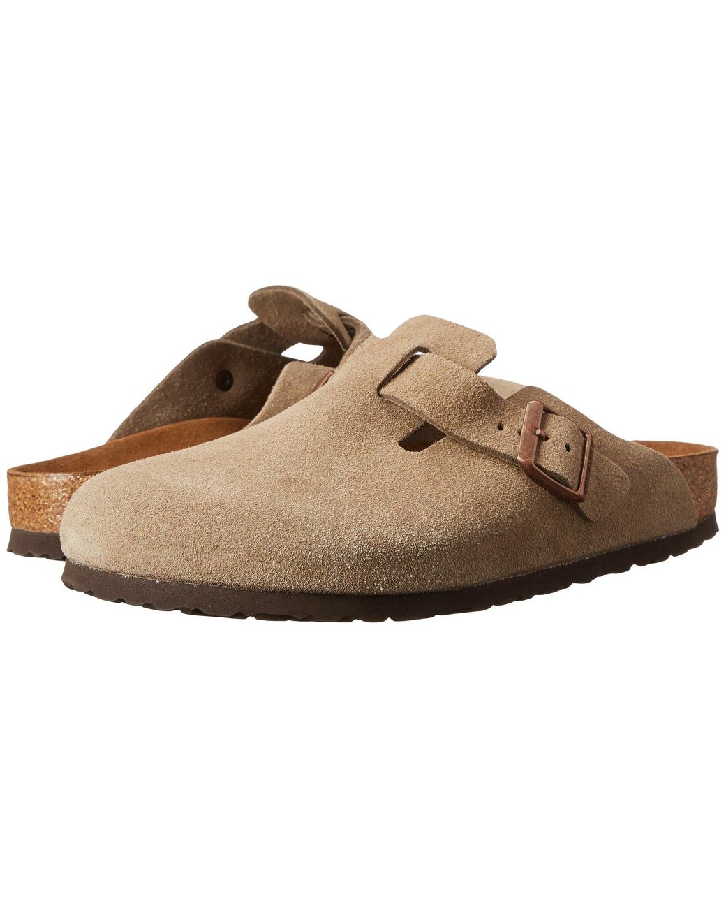 Birkenstock Suede Boston Soft Footbed (unisex) in Taupe (Brown) - Lyst