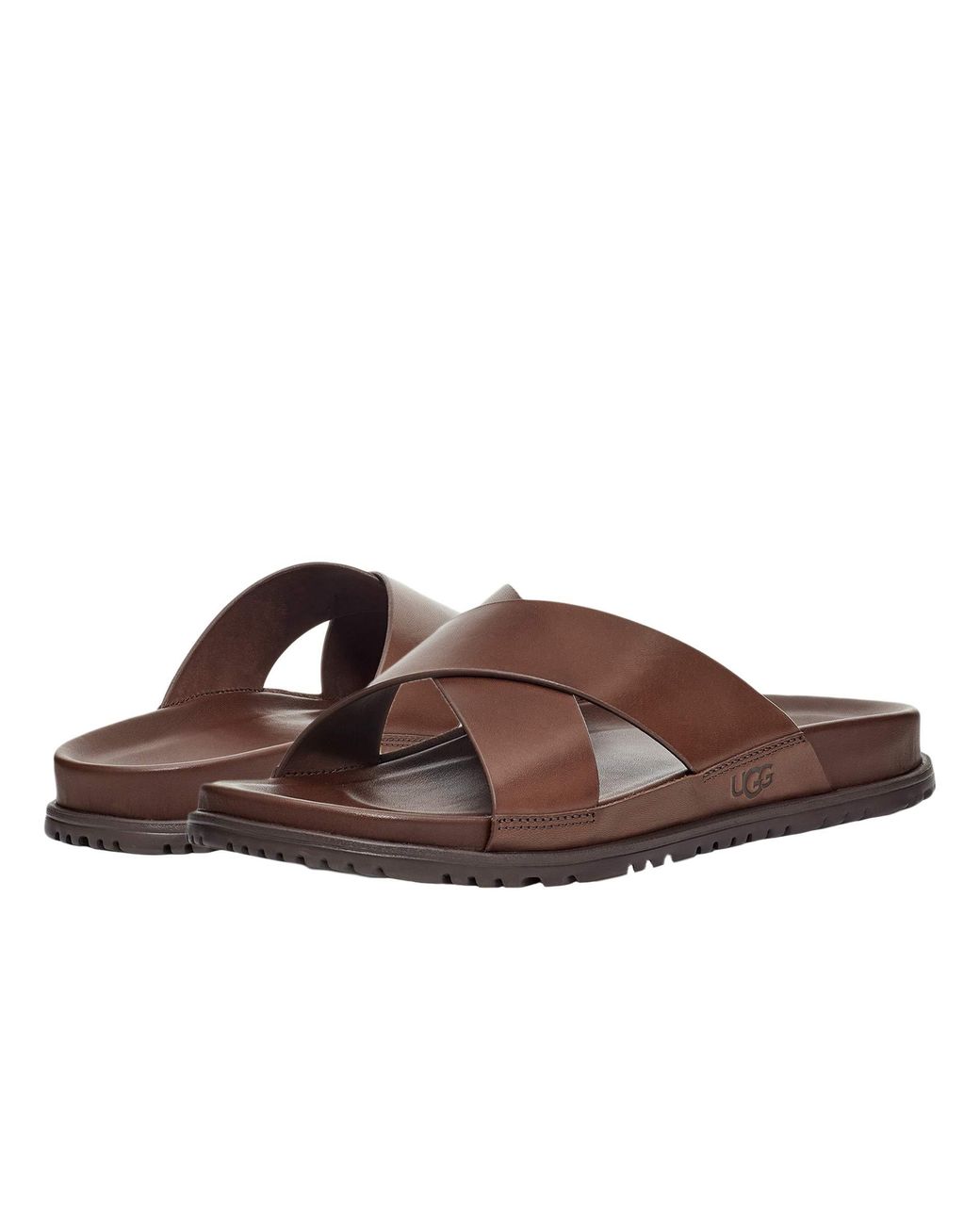 UGG Leather Wainscott Slide Shoes in Brown for Men - Lyst
