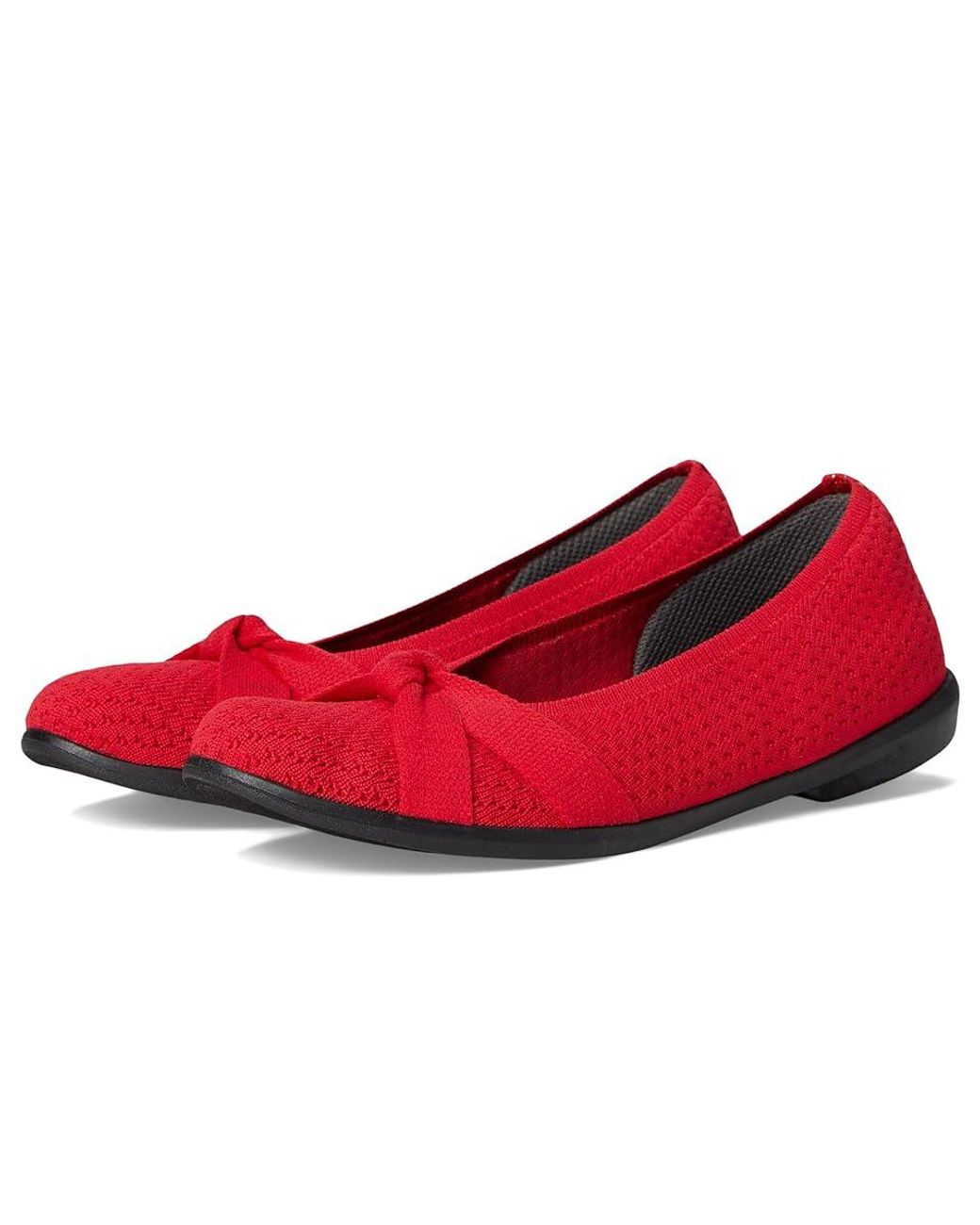 Bzees Stretch Knit Eco Friendly Slip On Flats in Red Lyst
