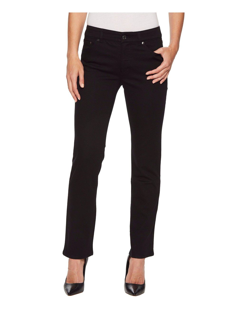 Lauren by Ralph Lauren Denim Premier Straight Jeans in Black - Lyst