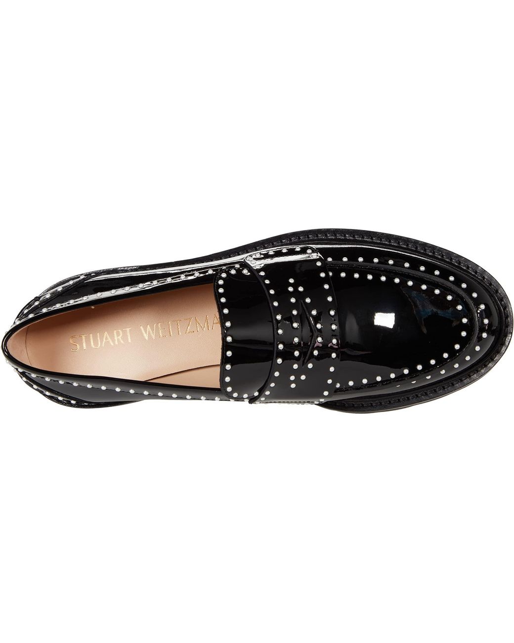 Stuart Weitzman Leather Parker Lift Mini Pearl Loafer in Black | Lyst Stuart Weitzman Leather Parker Lift Mini Pearl Loafer in Black | Lyst