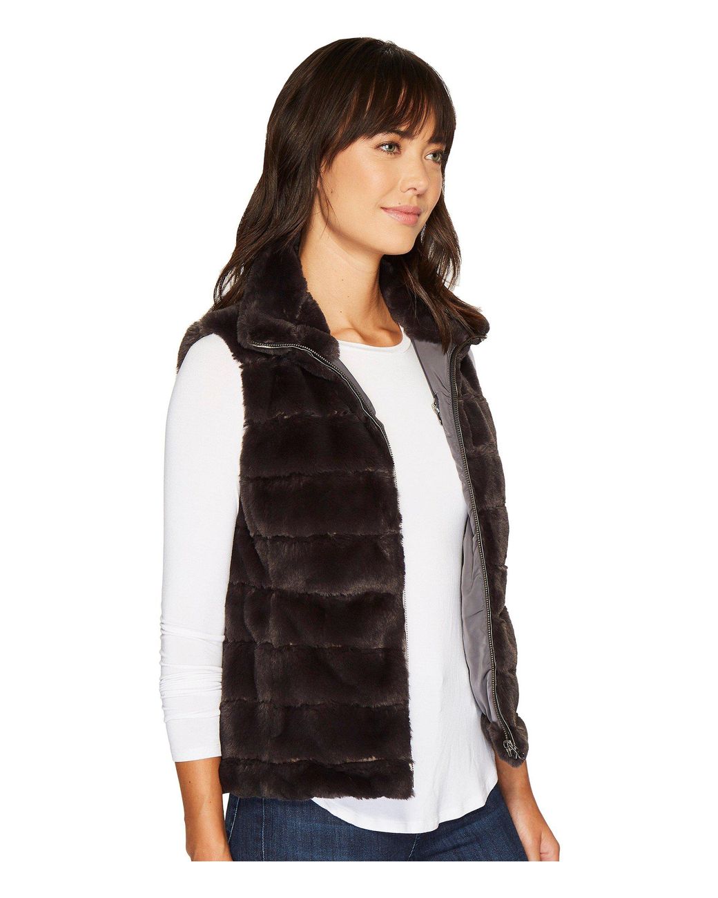 Dylan By True Grit Faux Fur Love Vest in Black Lyst