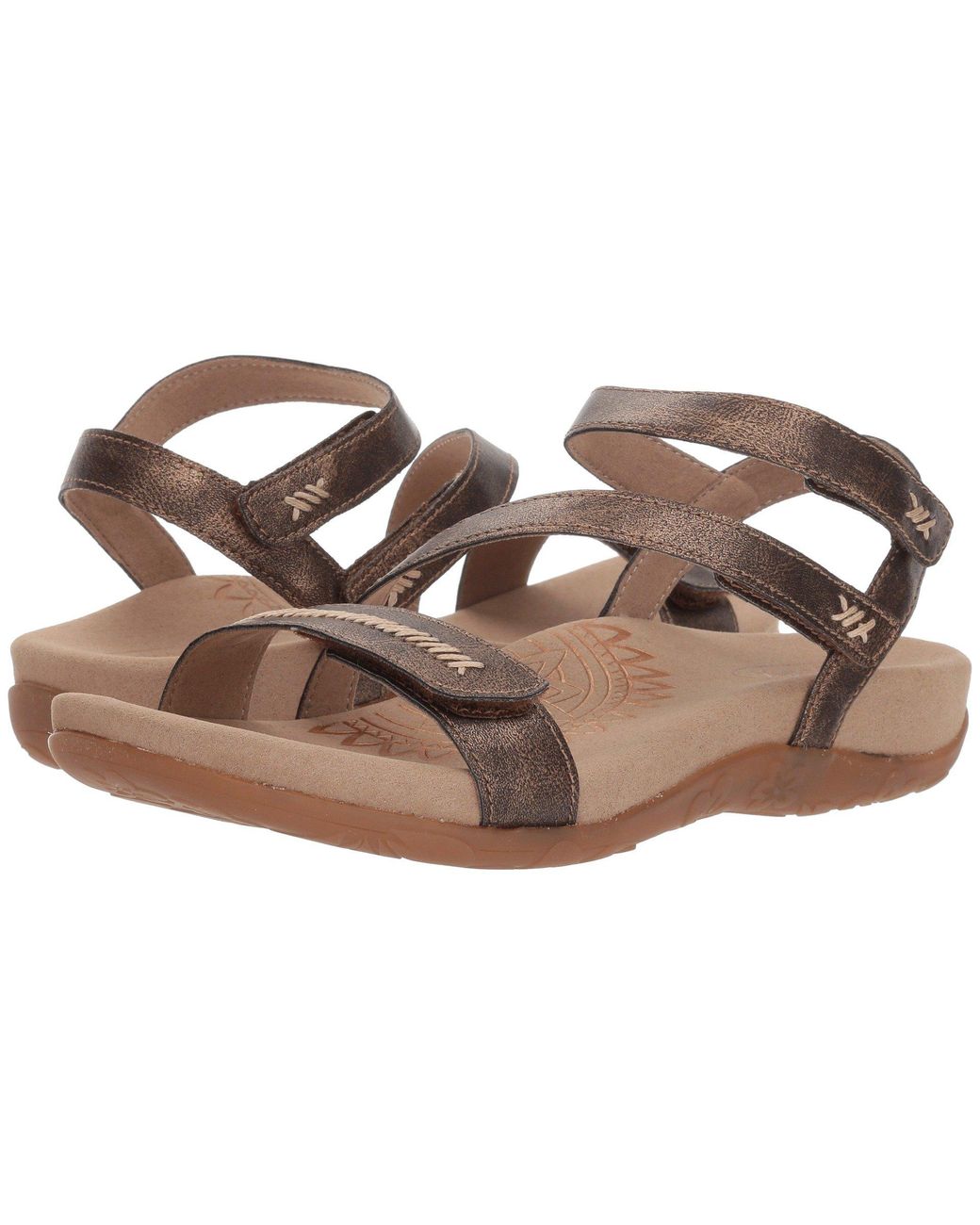 Aetrex Synthetic Gabby Sandals in Bronze (Brown) - Lyst