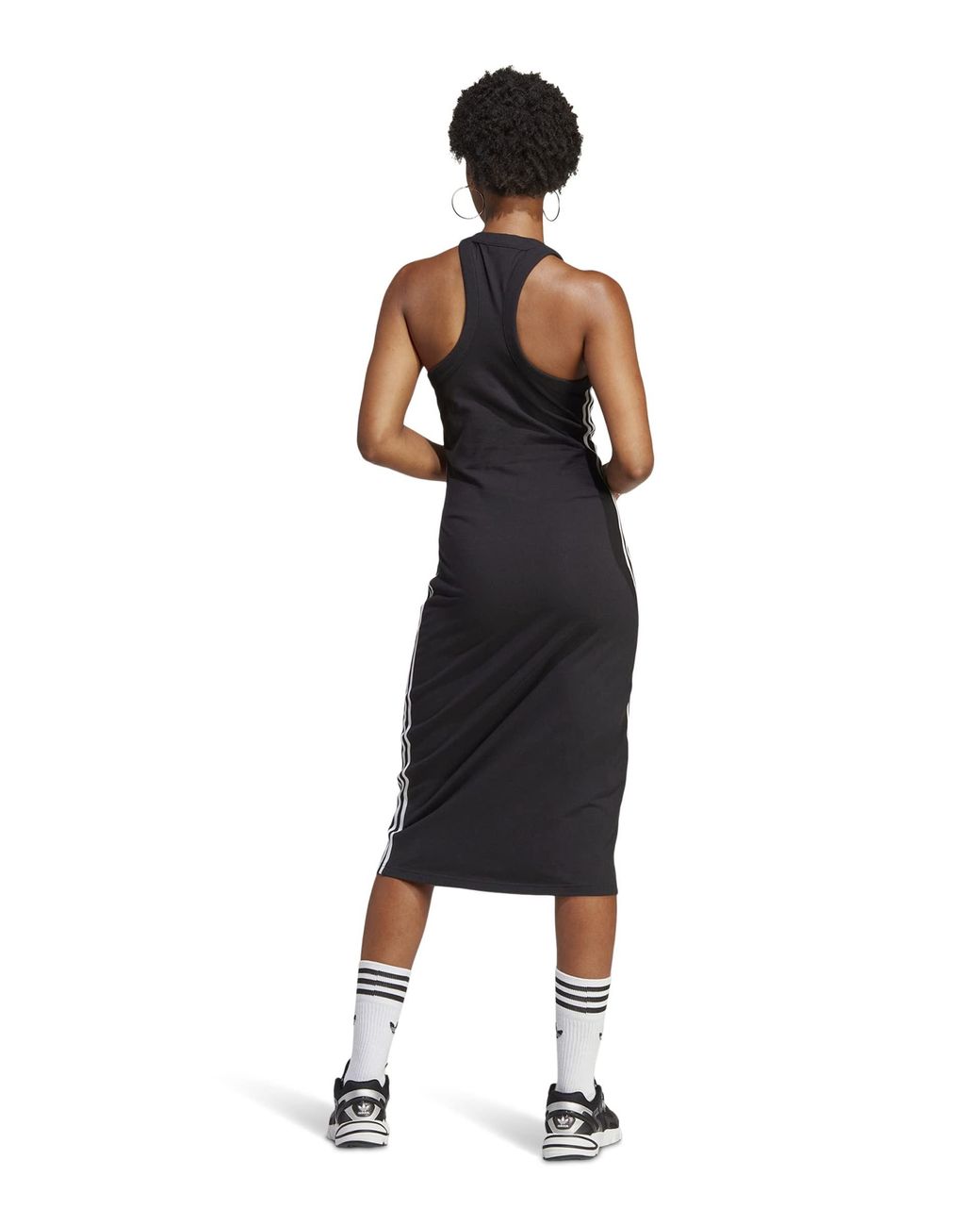 adidas Originals Adicolor Classics 3-stripes Long Tank Dress in Black | Lyst