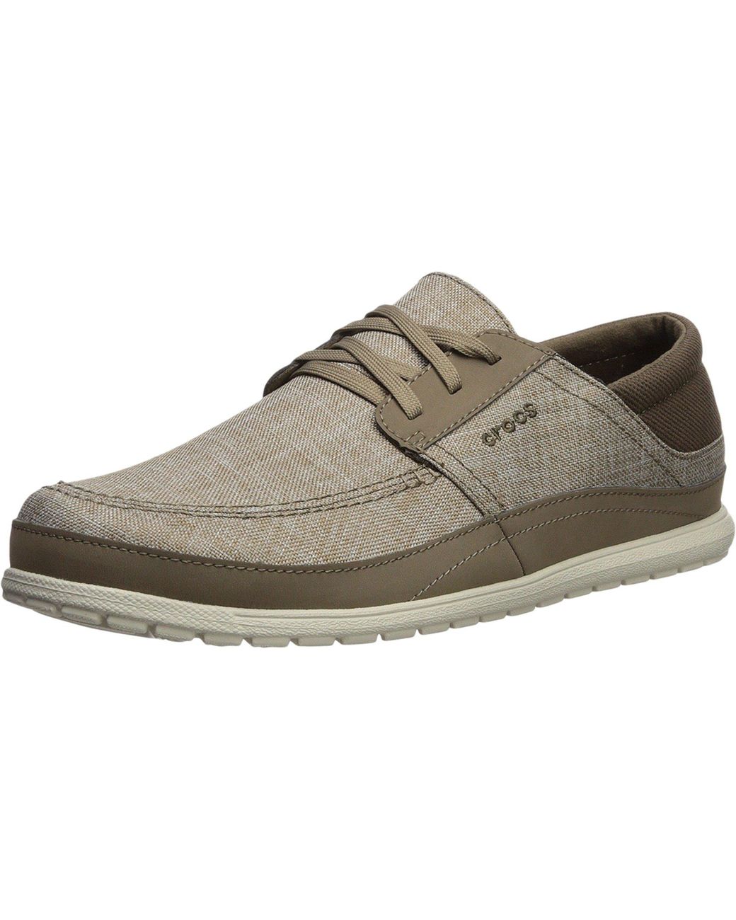 Crocs™ Canvas Santa Cruz Playa Lace Up Loafers Sneaker in Natural for Men |  Lyst