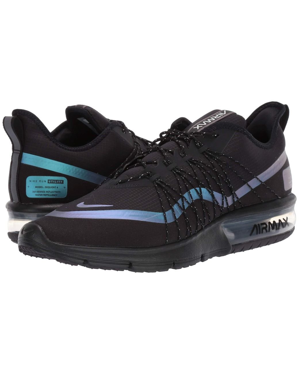 Nike Rubber Air Max Sequent 4 Utility Running Shoes in Black for Men | Lyst