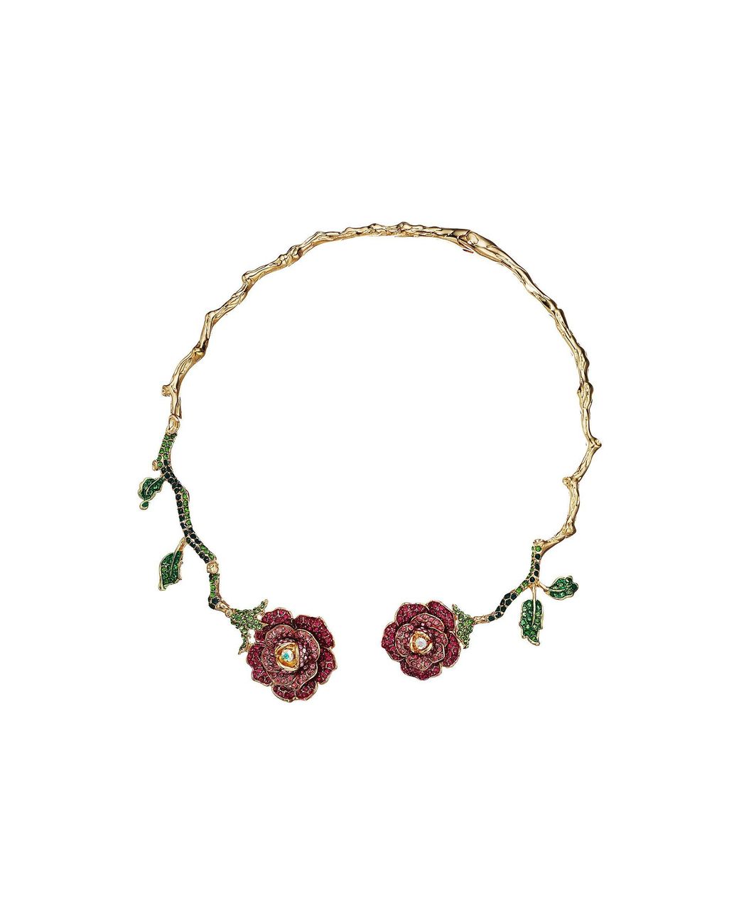 Enchanted Rose Hinged Collar Necklace 