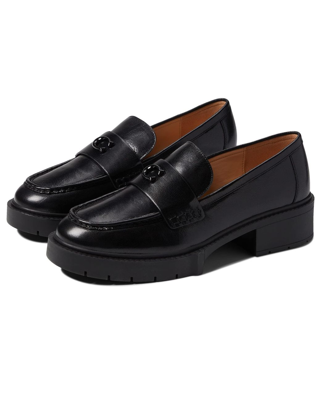COACH Leah Leather Loafer in Black | Lyst