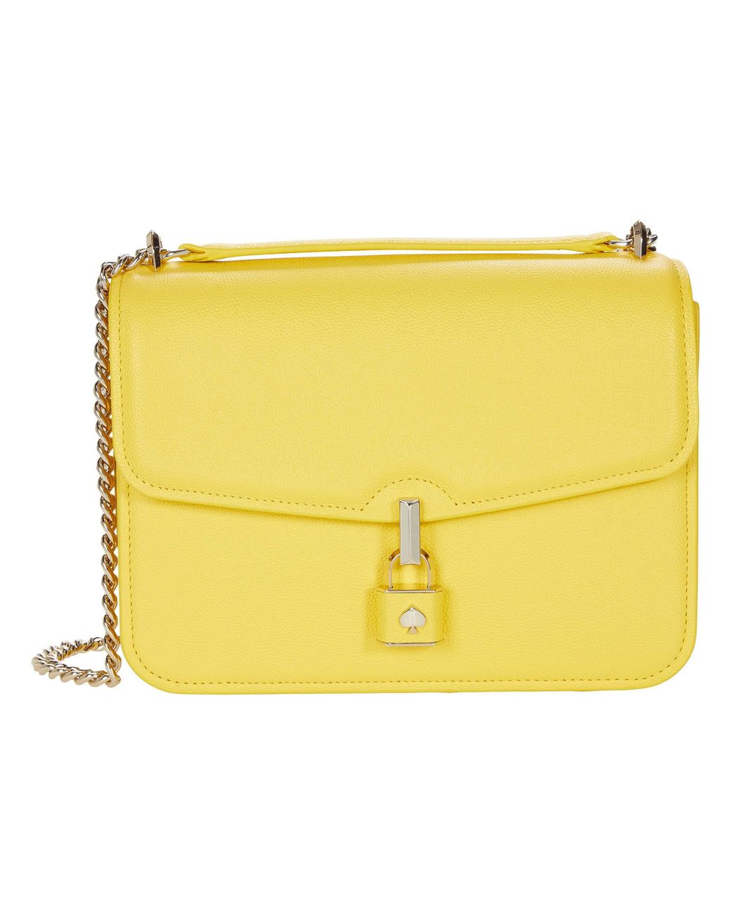 Kate Spade Leather Locket Large Flap Shoulder Bag in Yellow - Lyst