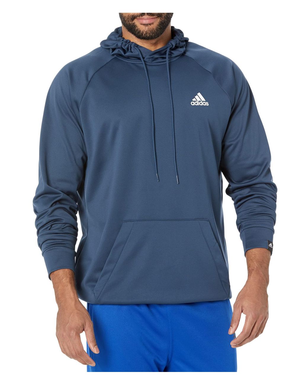 adidas Big Tall Game Go Small Logo Pullover Hoodie in Blue for Men | Lyst
