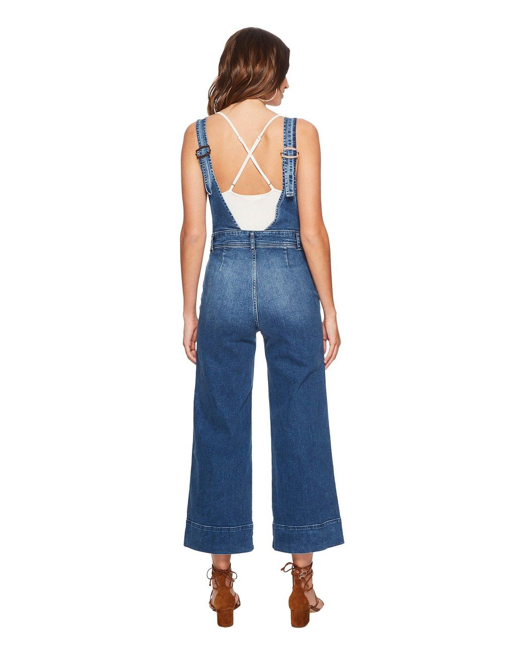 Free People A Line Overalls (light Denim) Overalls One Piece in Blue | Lyst