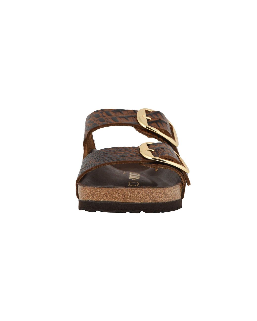 Birkenstock Arizona Big Buckle Stamped Leather Sandals in Brown | Lyst