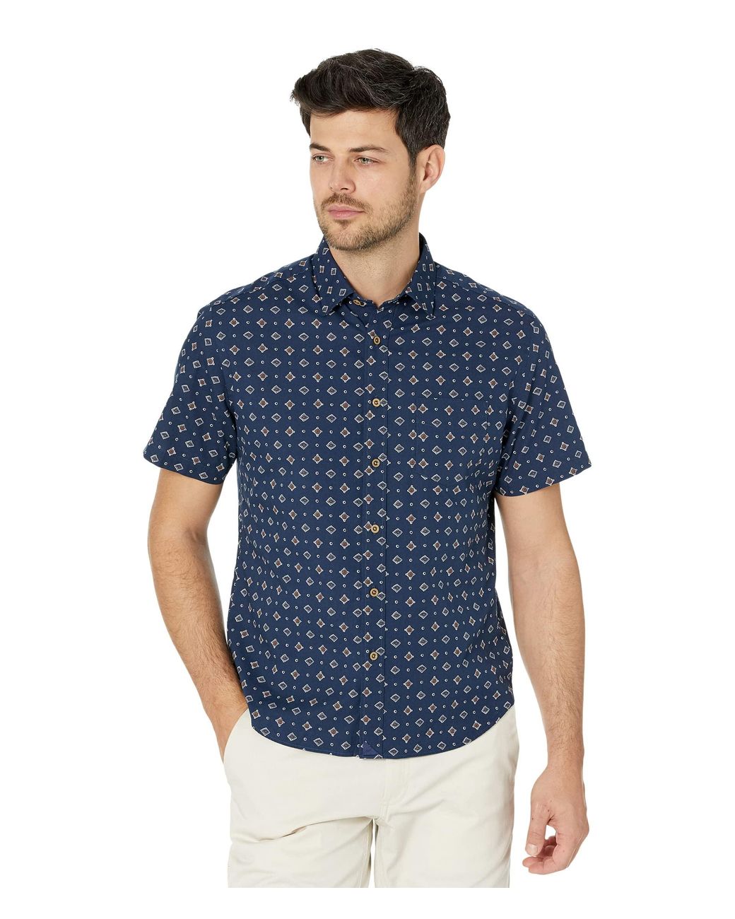 UNTUCKit Classic Cotton Short Sleeve Sabor Shirt in Blue for Men | Lyst