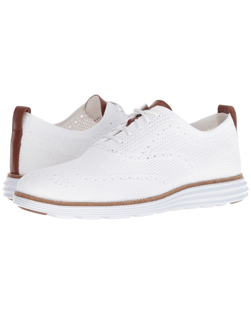 Cole Haan Original Grand Stitchlite Wingtip Oxford in White for