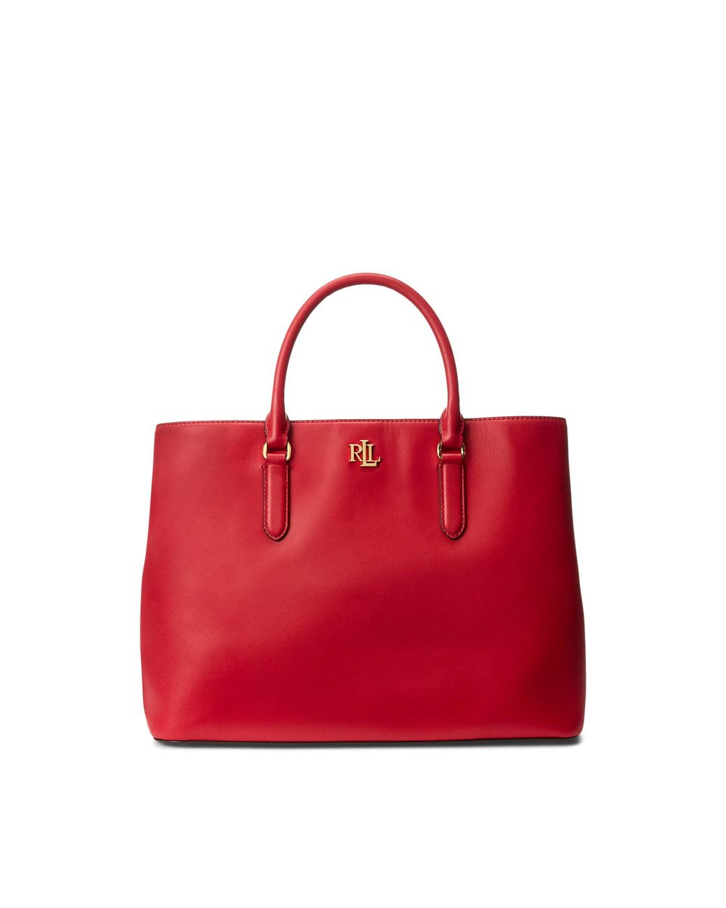 Lauren by Ralph Lauren Leather Large Marcy Satchel in Red Lyst