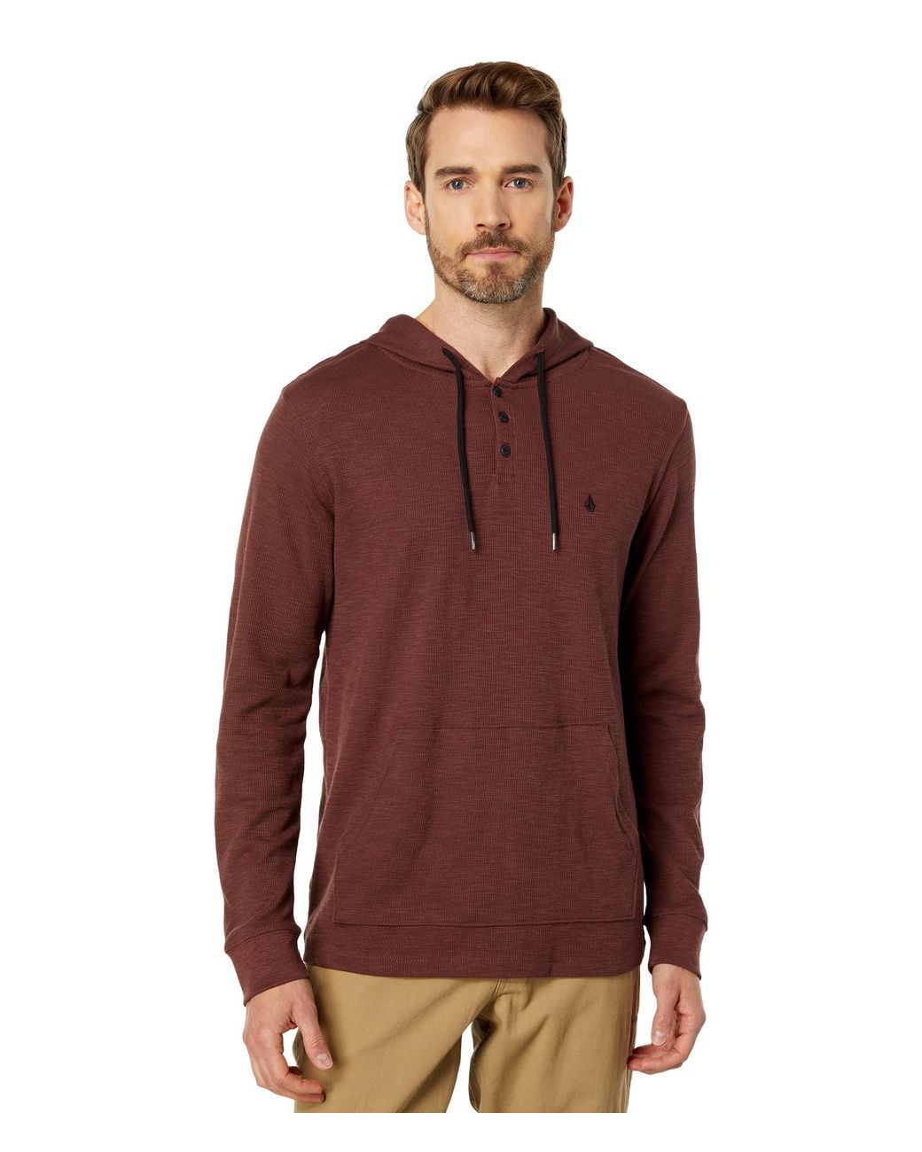 Volcom Murph Thermal L s Hoodie in Red for Men Lyst
