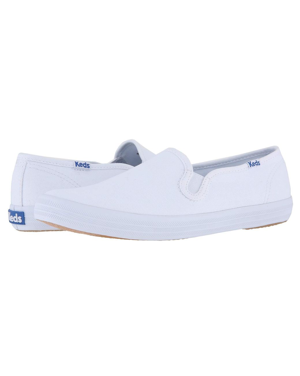 keds white canvas slip on shoes
