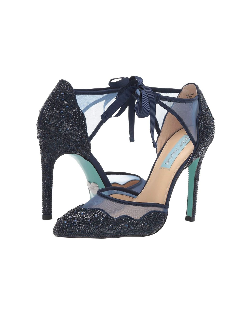 Betsey Johnson Satin Iris Pump in Navy (Blue) | Lyst