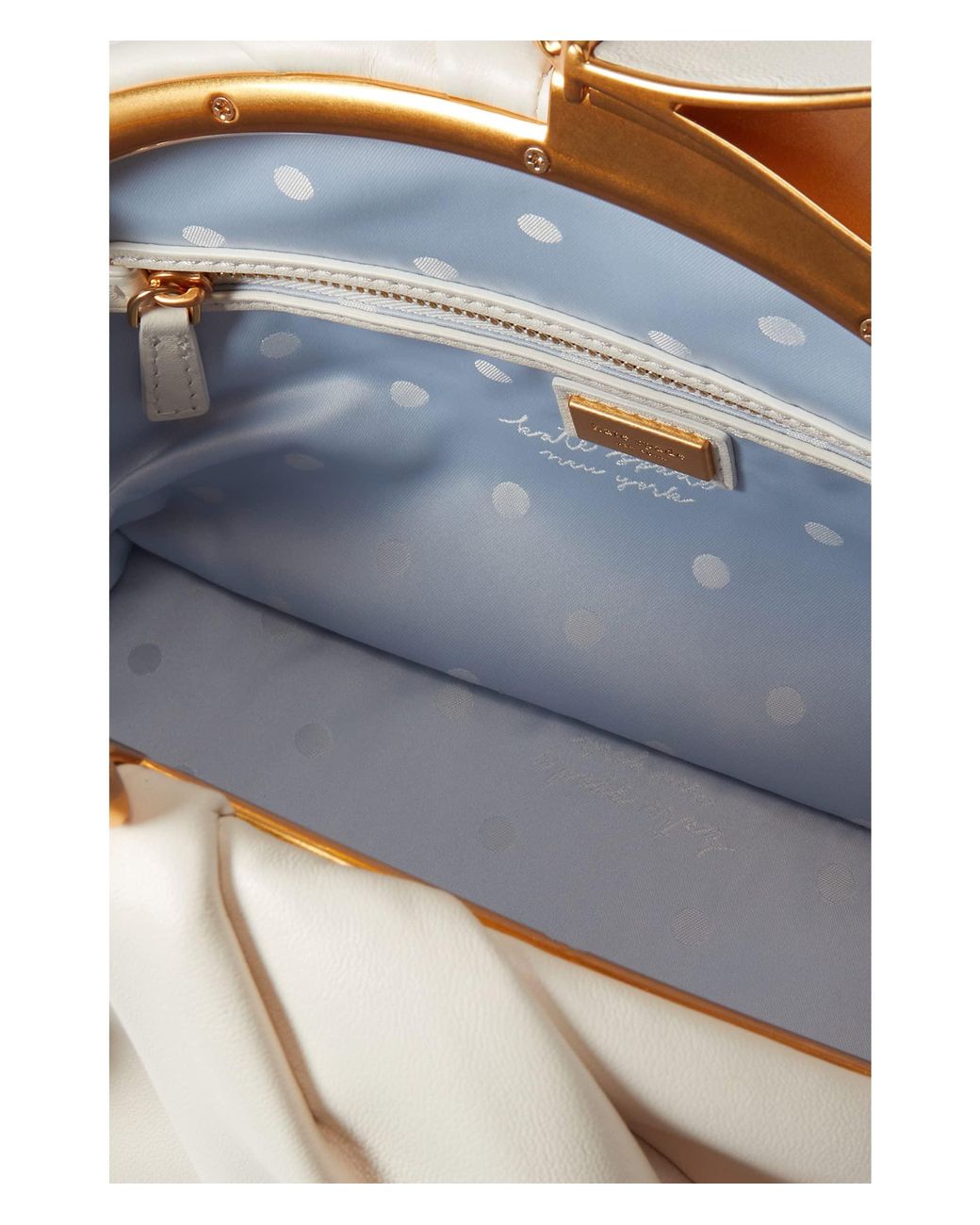 Kate Spade Bridal Pearlized Smooth Leather Bow Frame Clutch in