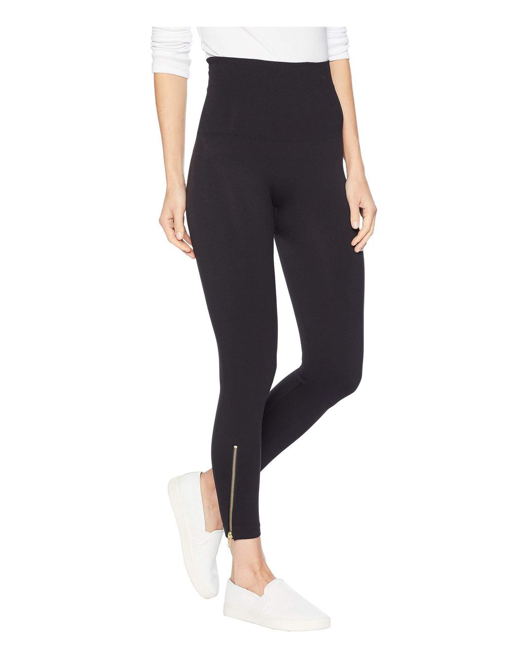 SPANX Look at Me Now Seamless Leggings Heather Charcoal LG 