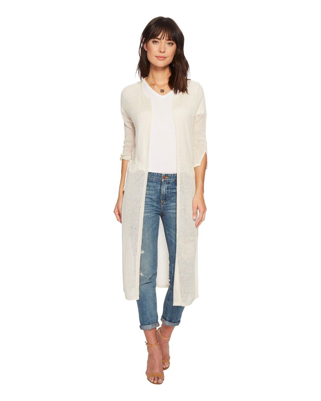 Lucky Brand Lightweight Duster Cardigan Sweater in Natural | Lyst