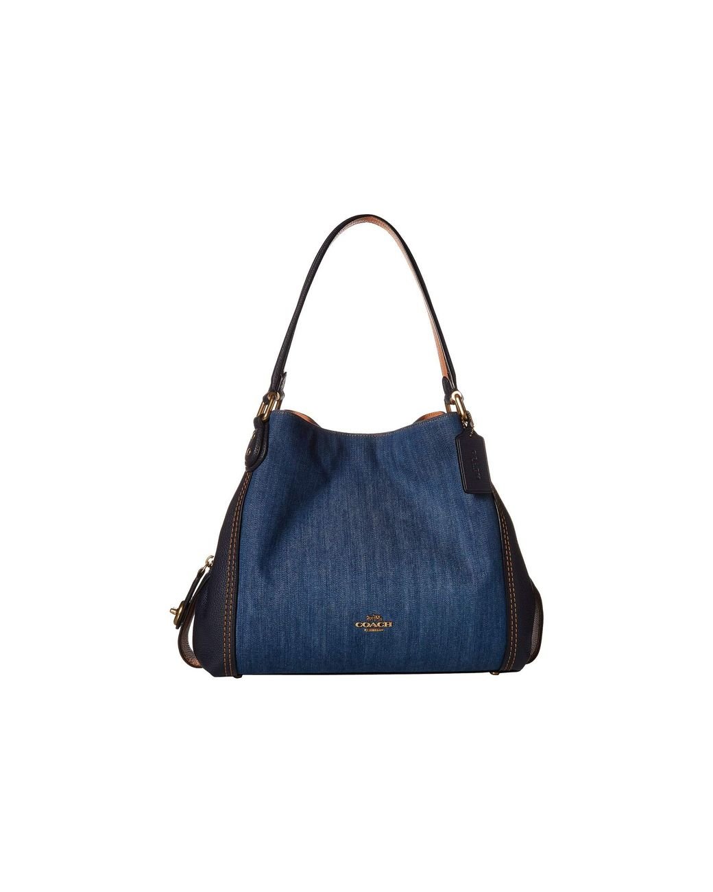 COACH Denim And Leather Blocked Edie 31 Shoulder Bag (medium Denim/brass)  Handbags in Blue | Lyst