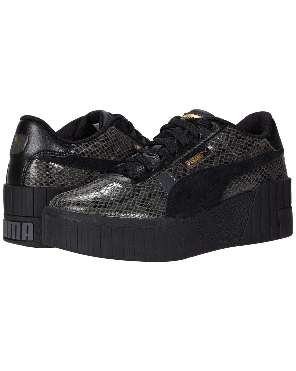PUMA Synthetic Cali Wedge Snake in Black | Lyst