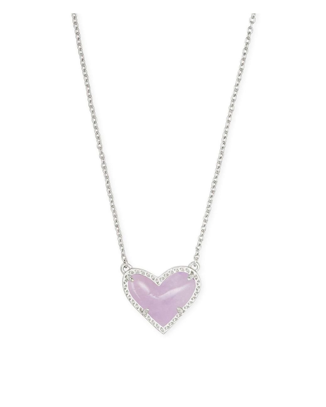 Kendra Scott Ari Heart Short Pendant Necklace in Purple Lyst