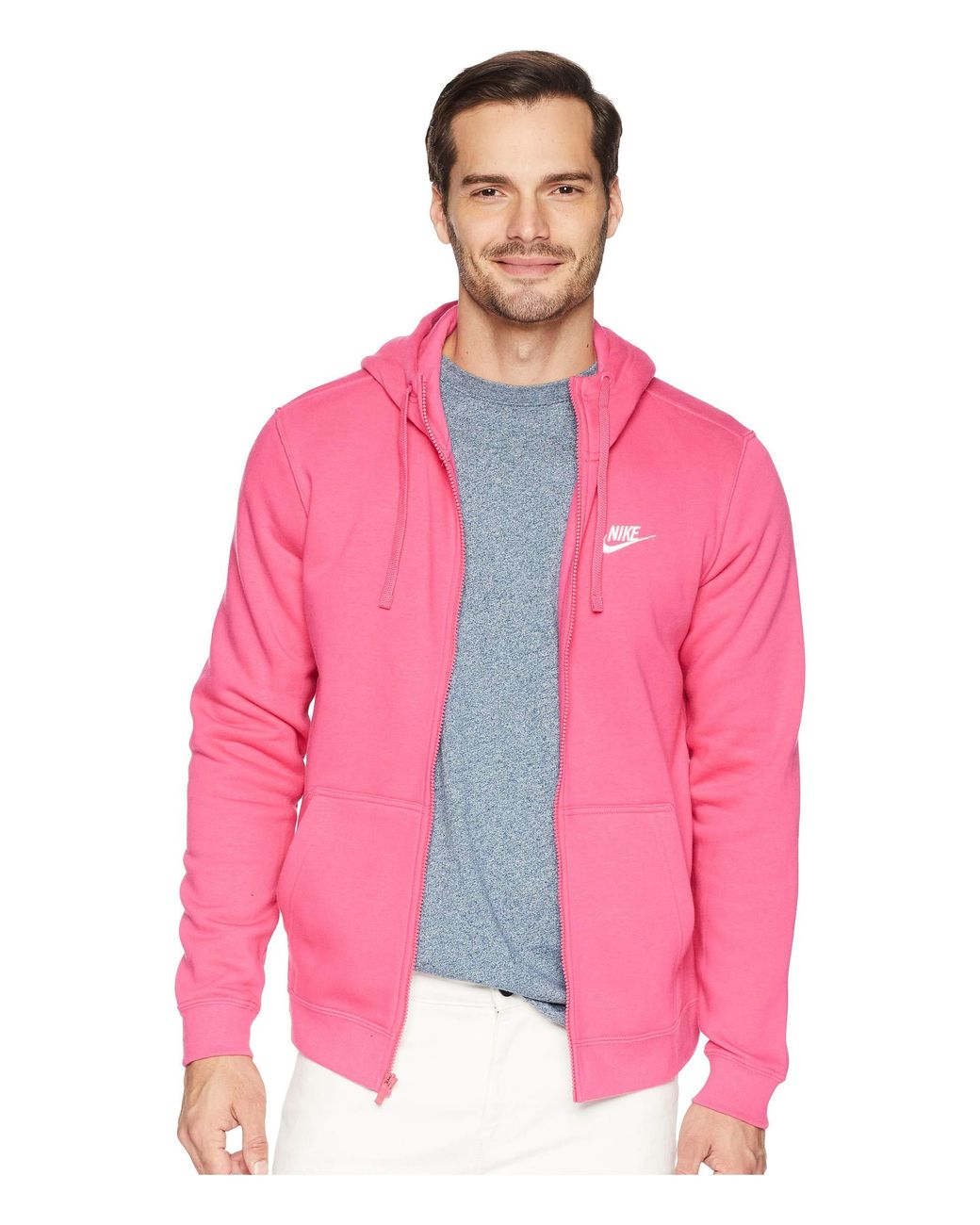 elevation Gade last Nike Club Fleece Full-zip Hoodie (watermelon/watermelon/white) Men's Fleece  in Pink for Men | Lyst