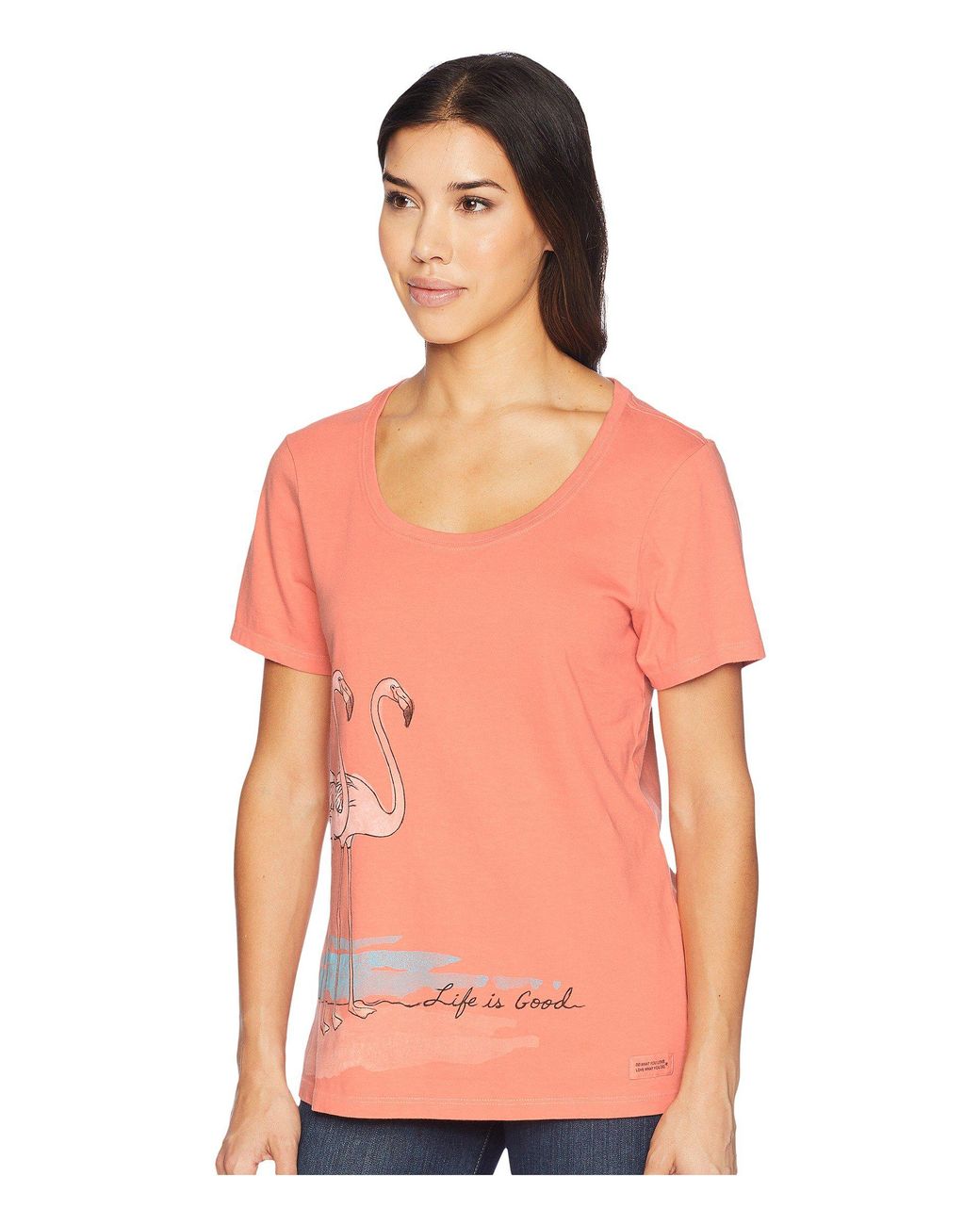 Life Is Good. Cotton Elegant Flamingos 