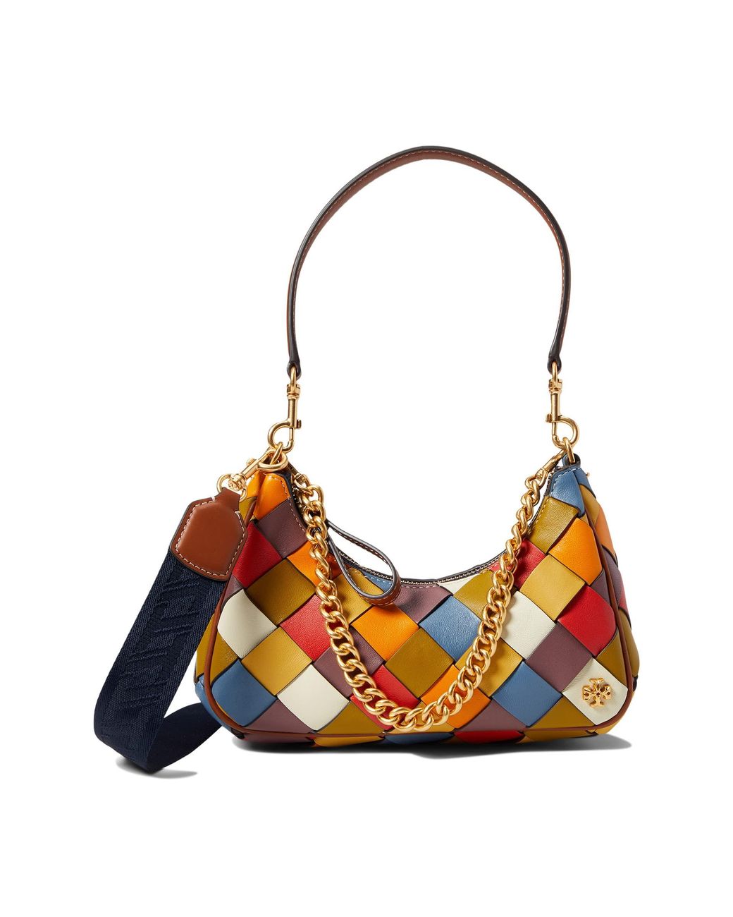 Tory Burch Leather Mercer Woven Small Shoulder Bag Lyst