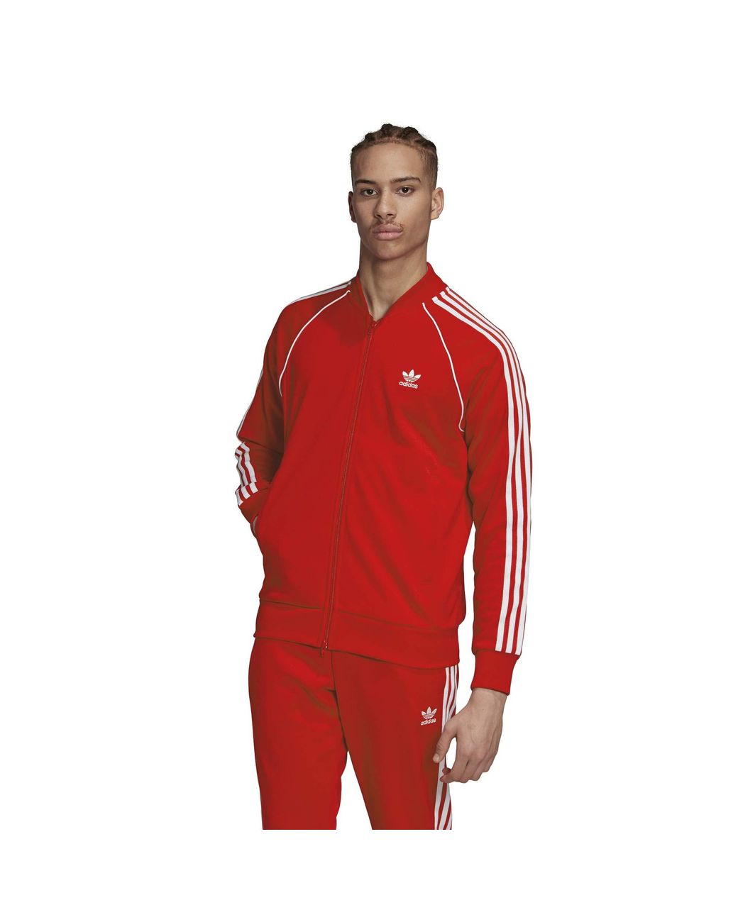 adidas superstar jacket red