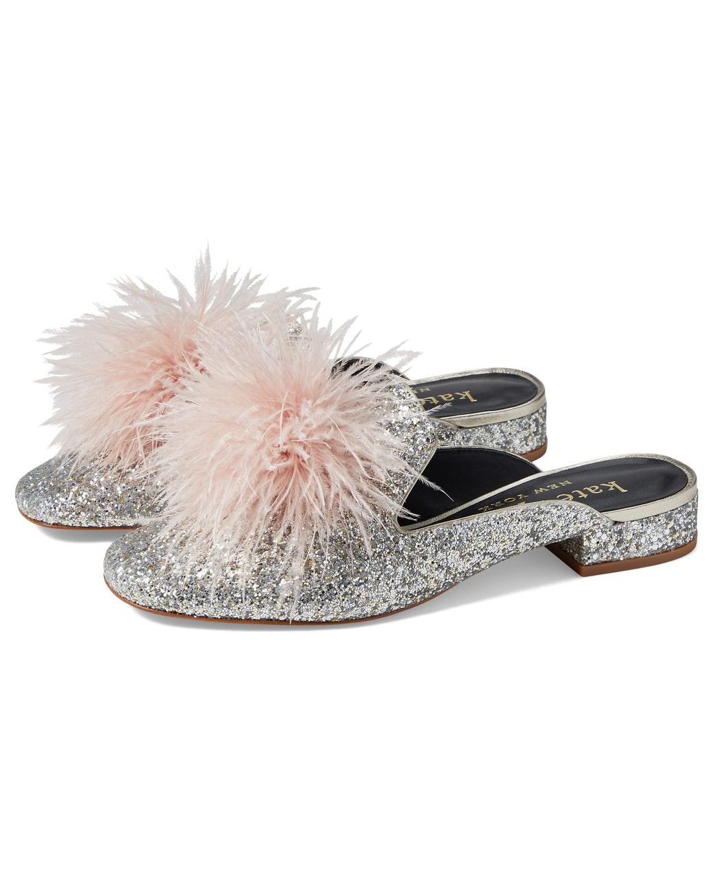 Kate Spade Marabou Mule in Gray Lyst
