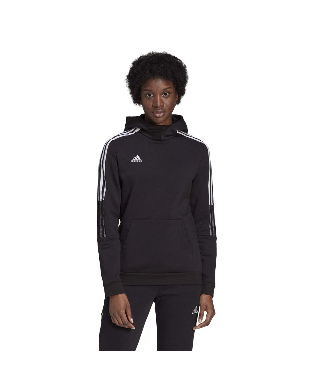adidas Cotton Tiro 21 Sweat Hoodie in Black - Lyst