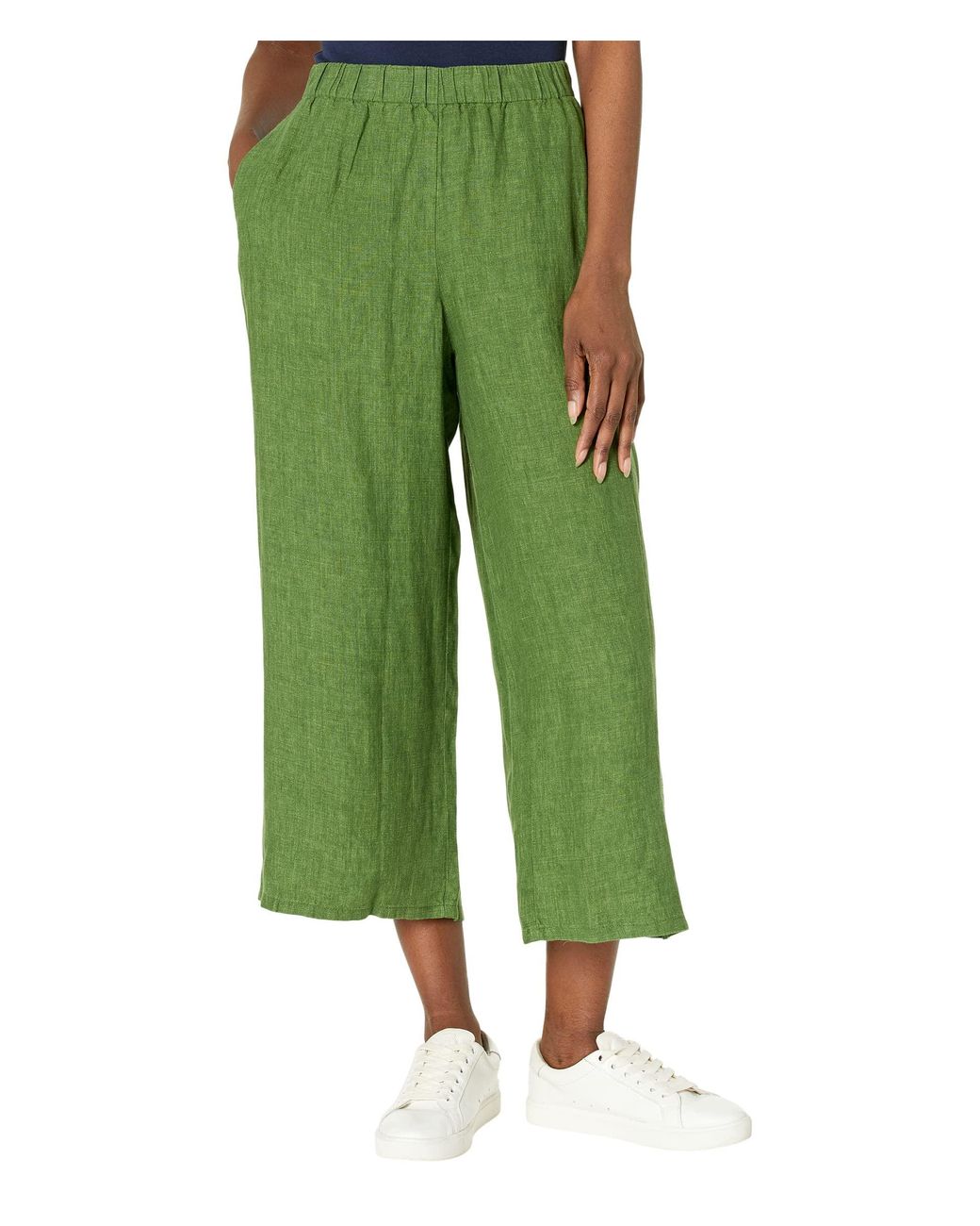Eileen Fisher Wide Leg Pants in Green | Lyst