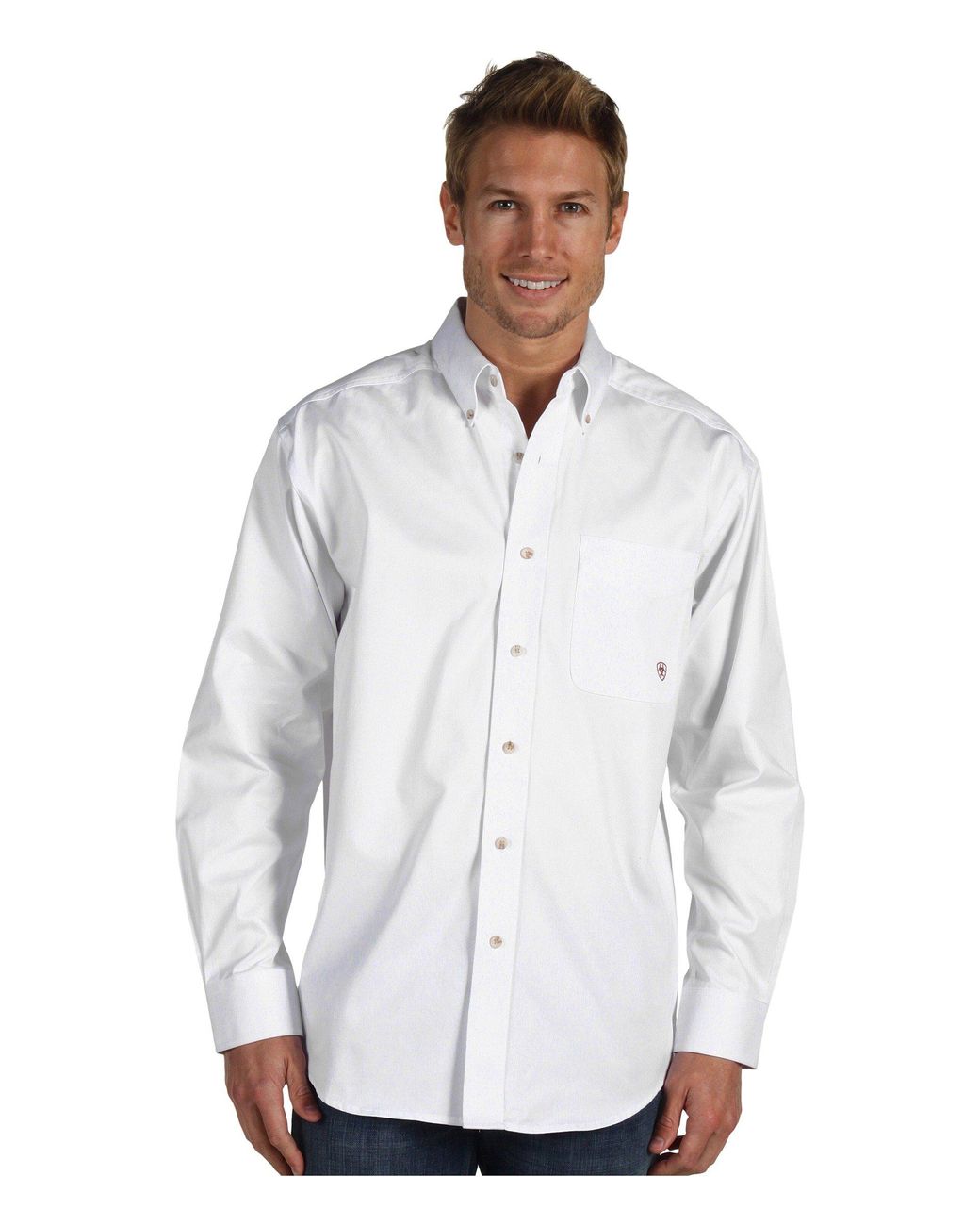 Ariat Cotton Solid Twill Shirt in White for Men - Lyst