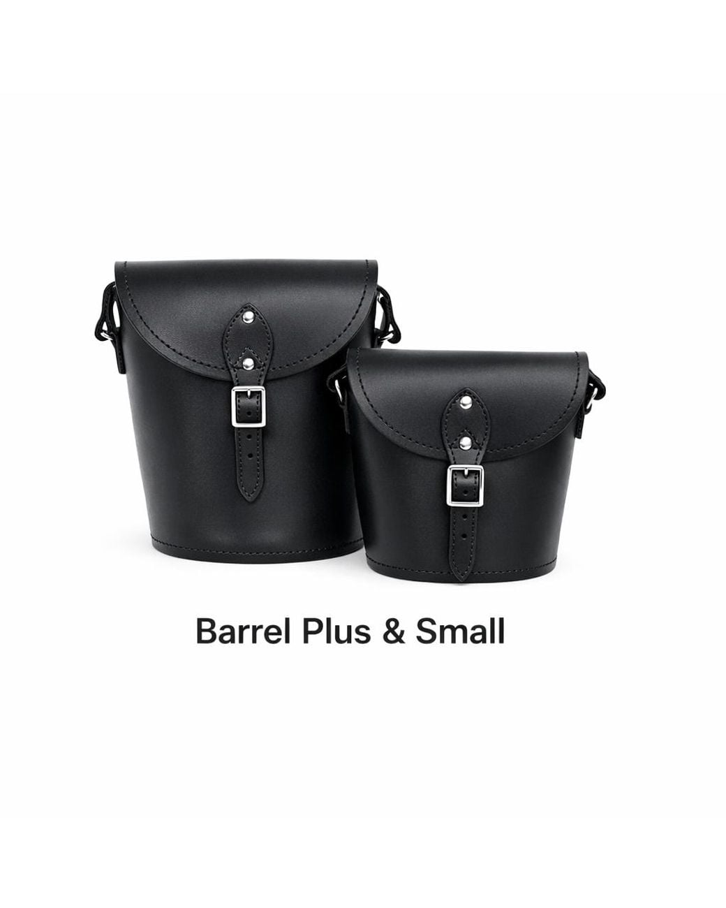 Zatchels Black Handmade Leather Barrel Bag