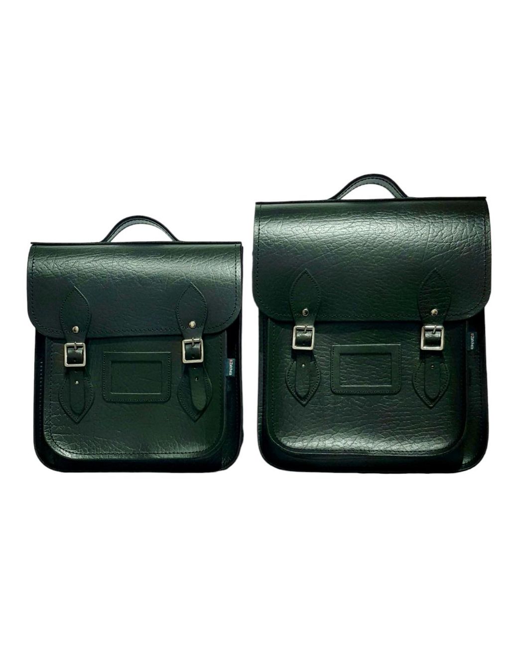 Zatchels Green Handmade Leather City Backpack