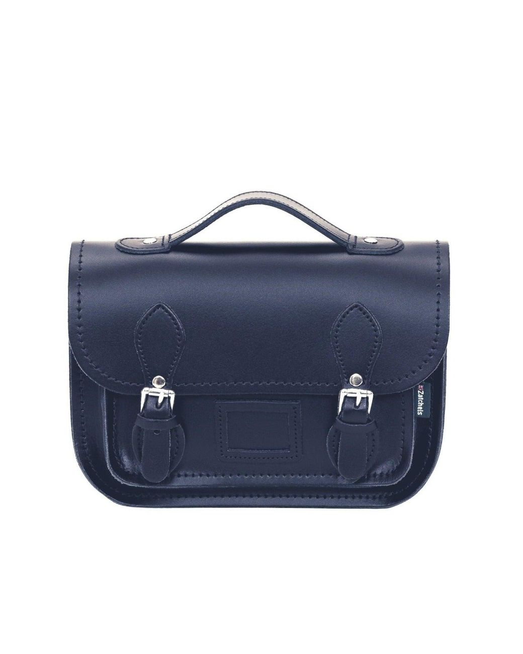 Zatchels Blue Leather Midi Satchel