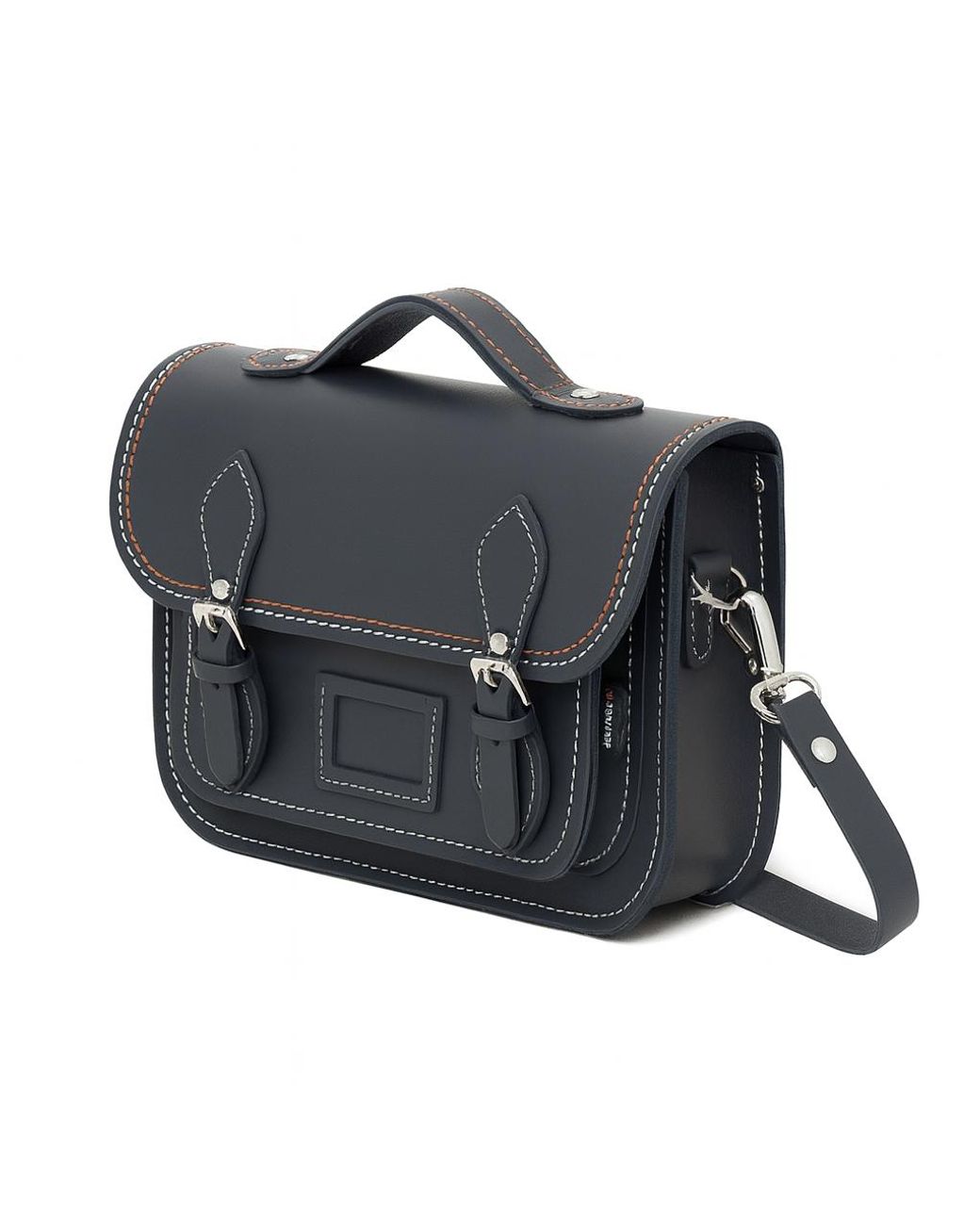 Zatchels Blue Leather Midi Satchel